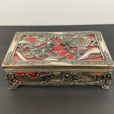 Vintage Japanese Silver Dragon Jewelry/Music box