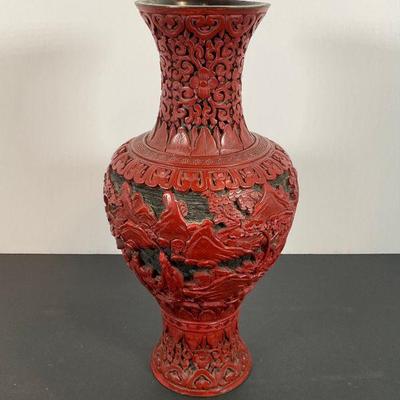 Cinnabar Style Vase