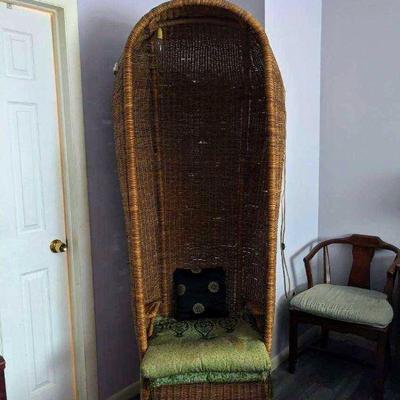 Pair of Rare Mid Century Cane Dome Chairs