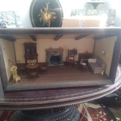 Antique doll house diarama