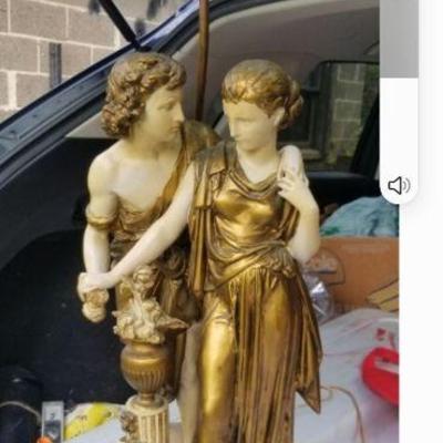 Large metal table lamp holly regencey