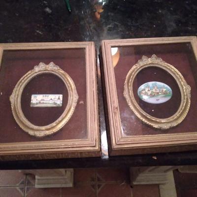 Russian enamels framed pair