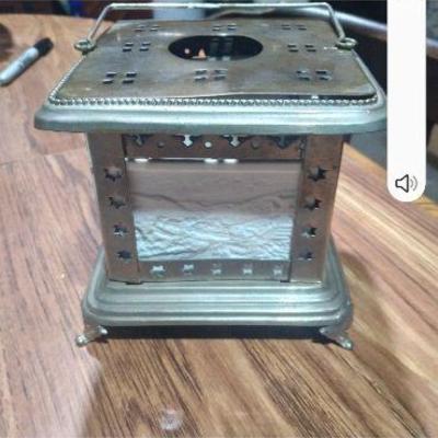 Antique lithopaigne tea pot warmer