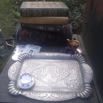 Antique books limoges silverplate