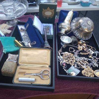 Antique jewelry gold silver vintage custume