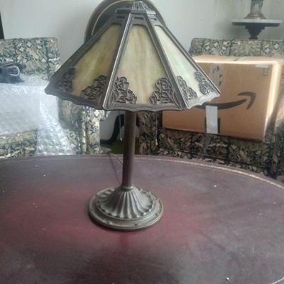 Antique leaded glass lamp