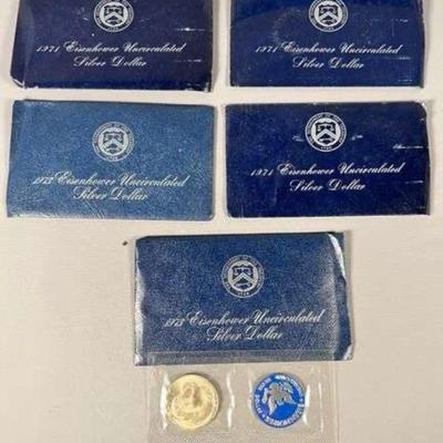(5) Eisenhower Silver Dollars