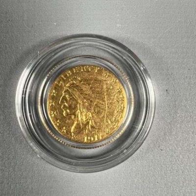 1911 $2.5 Indian Head 90% Gold 4.18 Grams 