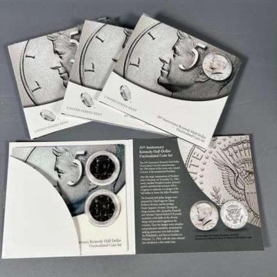 (5) US Mint 50th Anniversary Kennedy Half Dollar Uncirculated Coin Set