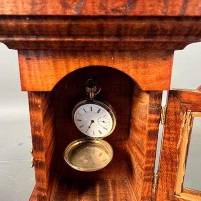 Vintage Pocket Watch, Maker Unknown, Marked 18 Inside Case. Comes With Wood Display Box