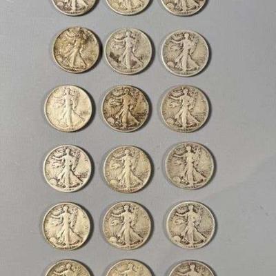 (18) Walking Liberty Half Dollars
