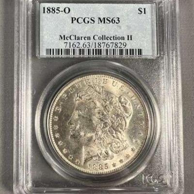 PCGS Graded MS63 1885-O Morgan Silver Dollar