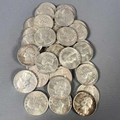(40) 1964 90% Silver Washington Quarters