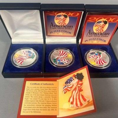 (3) American Eagle Silver Dollars