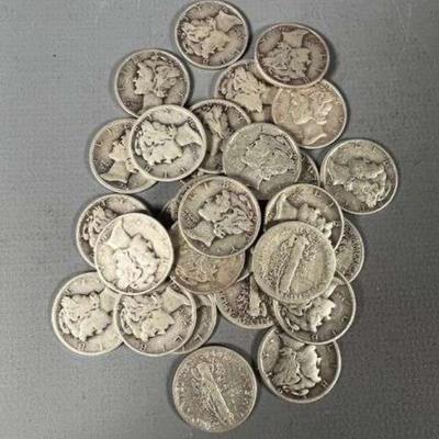 (30) Mercury Dimes