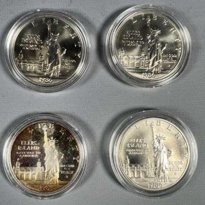 (4) 1986 $1 Statue Of Liberty Commemorative Coin 90% Silver 26.73 Grams Each