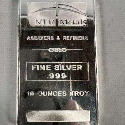 NTR Metals .999 Fine Silver 10 Troy Ounce Bar