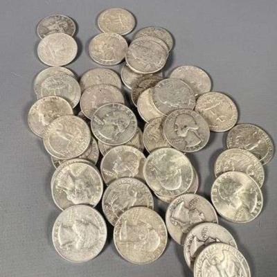 (40) 1964 90% Silver Washington Quarters