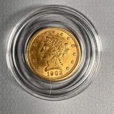1902 $2.5 Liberty Head 90% Gold 4.18 Grams