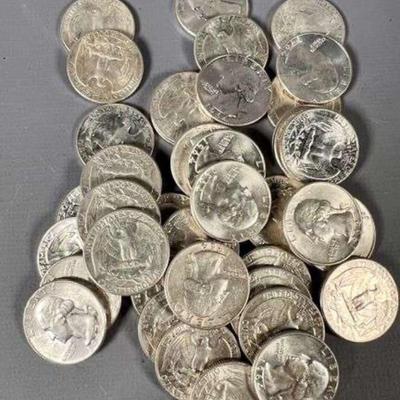 (40) 1964 90% Silver Washington Quarters