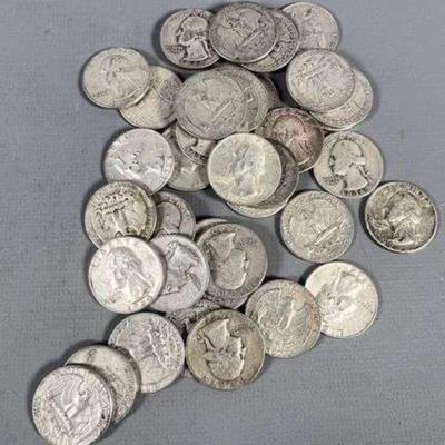 (40) Pre 1965 90% Silver Washington Quarters 