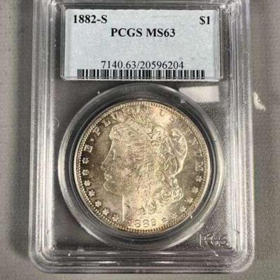 PCGS Graded MS63 1882-S Morgan Silver Dollar