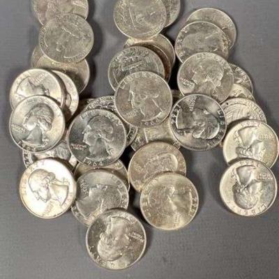 (40) 1964 90% Silver Washington Quarters