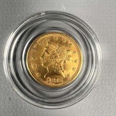 1878 $2.5 Liberty Head 90% Gold 4.18 Grams