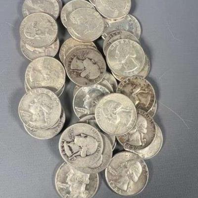 (40) 1964 90% Silver Washington Quarters