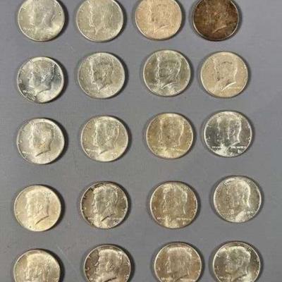 (20) 1964 90% Silver Kennedy Half Dollars