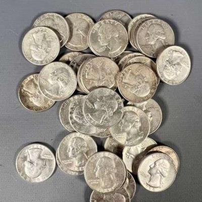 (40) 1964 90% Silver Washington Quarters