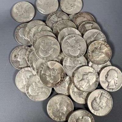 (40) 1964 90% Silver Washington Quarters