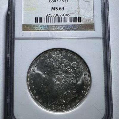 1884 O Morgan Silver Dollar NGC Graded
