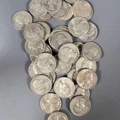 (40) 1964 90% Silver Washington Quarters