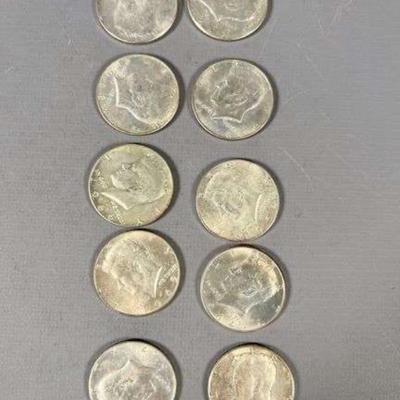 (10) Kennedy Half Dollars (3) Pre 1965 90% Silver, (7) Are 40% Silver 