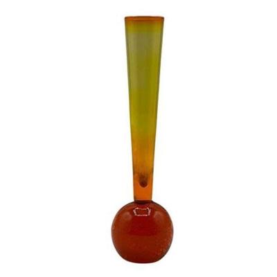 Lot 370  
Mid Century Amberina Blown Glass Bubble Bud Vase
