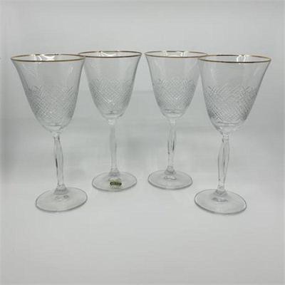 Lot 090-001 
Mikasa Crystal Glass Cathay Water Goblets, Set of 4