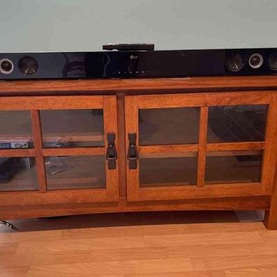 Entertainment Cabinet Table with Soundbar Speakers