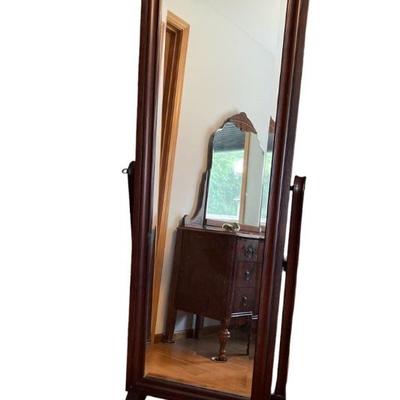 Free standing mirror / Jewelry Cabinet with costume jewelry inside