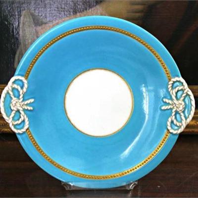 Lot 080   0 Bid(s)
Antique English Bleu Celeste or Turquoise Gold Beaded Platter / Cabinet Plate