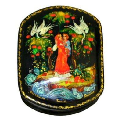 Lot 055   4 Bid(s)
Russian Hand Painted Lacquer Trinket Box by Gapina Palekh ''Alenushka''
