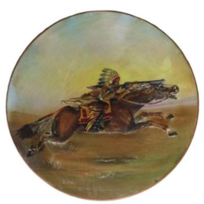 Lot 128   1 Bid(s)
Antique Nippon Native American Indian on Horseback Porcelain Plate Molded