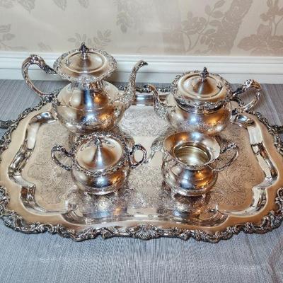 Lot 6 - Community "Ascot" Silverplate Coffee / Tea Set 