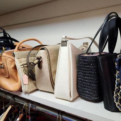 Lot 54 - Ladies' Closet Lot (12/Large - clothes, purses, and other accessories) 