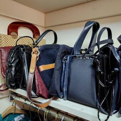 Lot 54 - Ladies' Closet Lot (12/Large - clothes, purses, and other accessories) 
