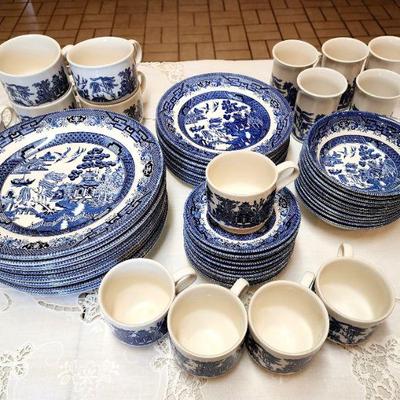 Lot 34 - Churchill Blue Willow Dishes 