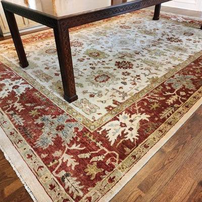 Lot 10 - Large Cream / Rust Oriental Rug (10' x 14') 