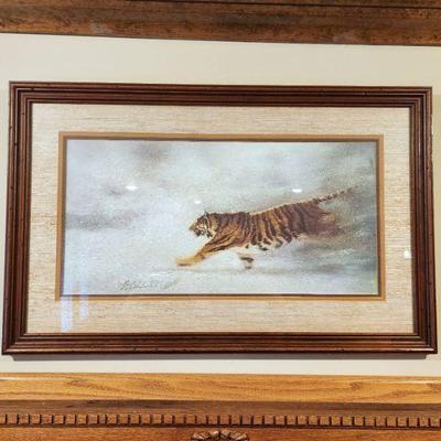 Lot 73 - Guy Coheleach "Siberian Chase" Tiger Signed Limited Edition Framed Print 