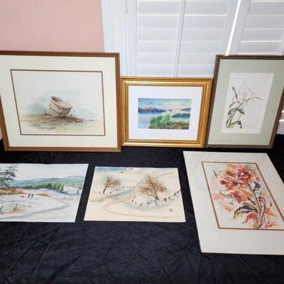 Lot 66 - Watercolor Paintings Lot (Anna Sandhu Ray, Lois Shelburne Wallace, and others) 