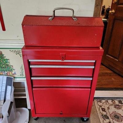 Lot 103 - Small Tool Chest + Tools 